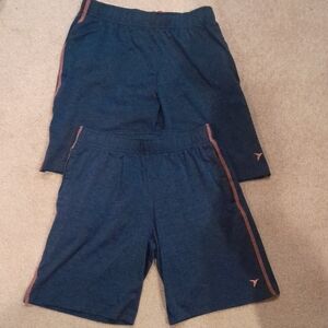 Old Navy Navy Blue Boys Shorts with Orange Trim, 2 Pairs, L(10-12)